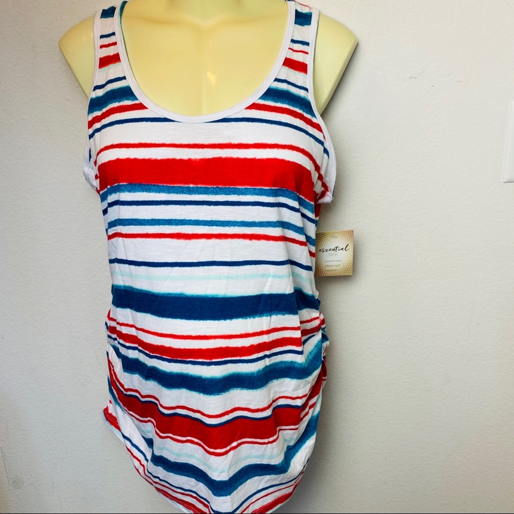 a:glow Maternity Red, White and Blue Tank Top
